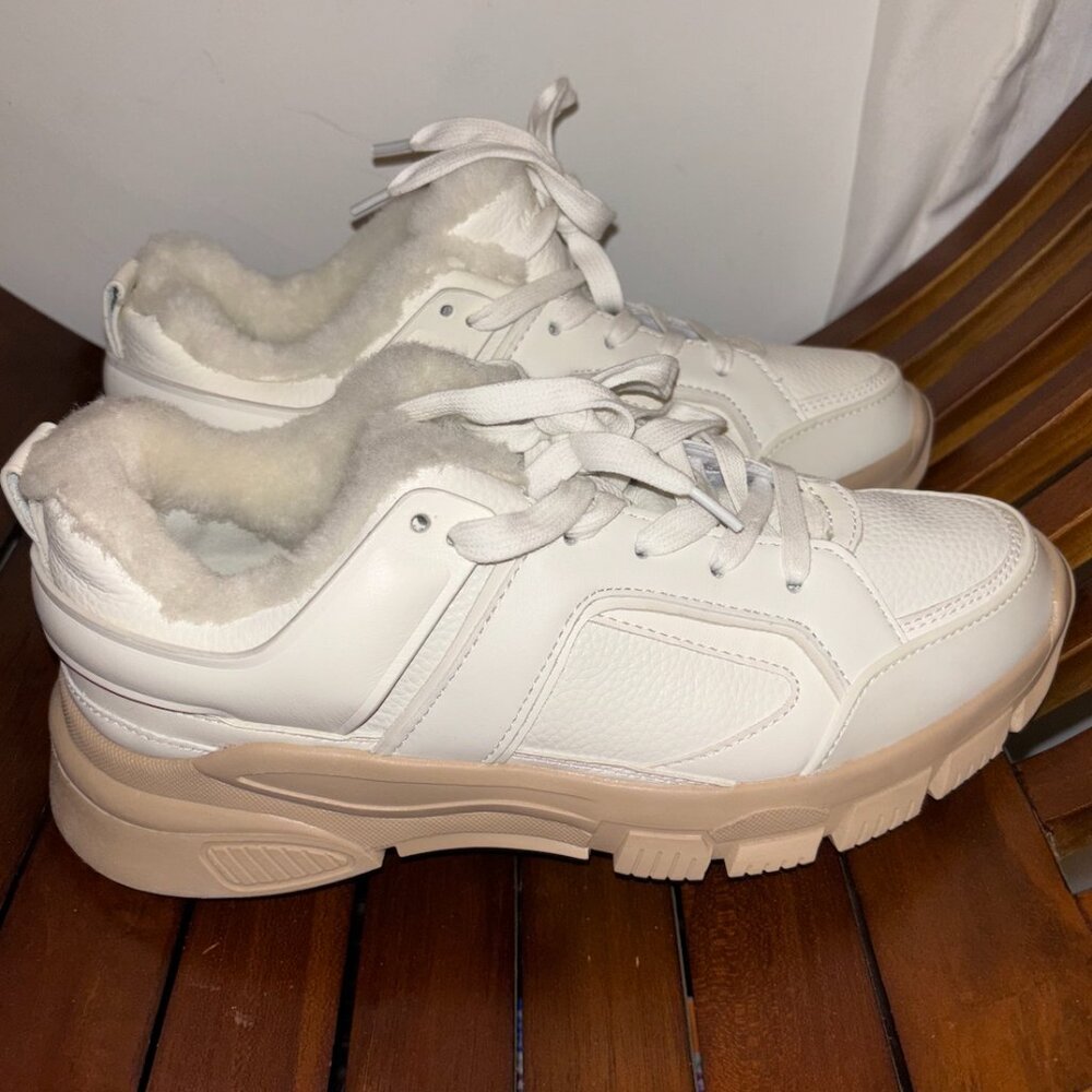 Massimo Dutti Leather and Shearling Sneakers